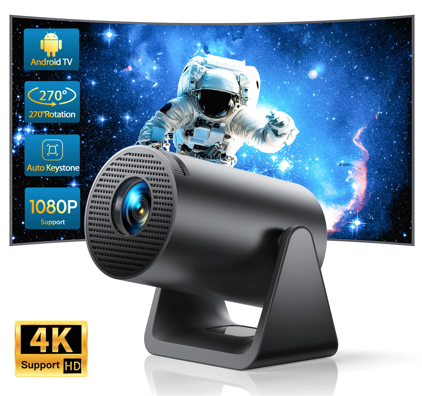 Wimius L1 Mini Projector - 1080P WiFi Bluetooth Home Cinema
