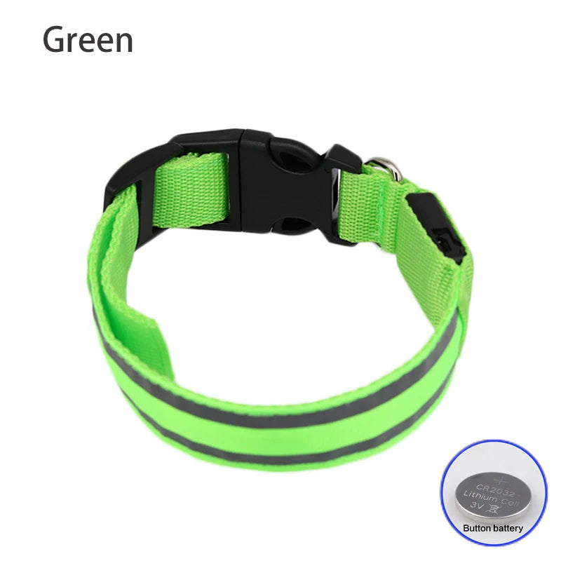 Rechargeable LED Reflective Dog Collar Light for Night Safety
