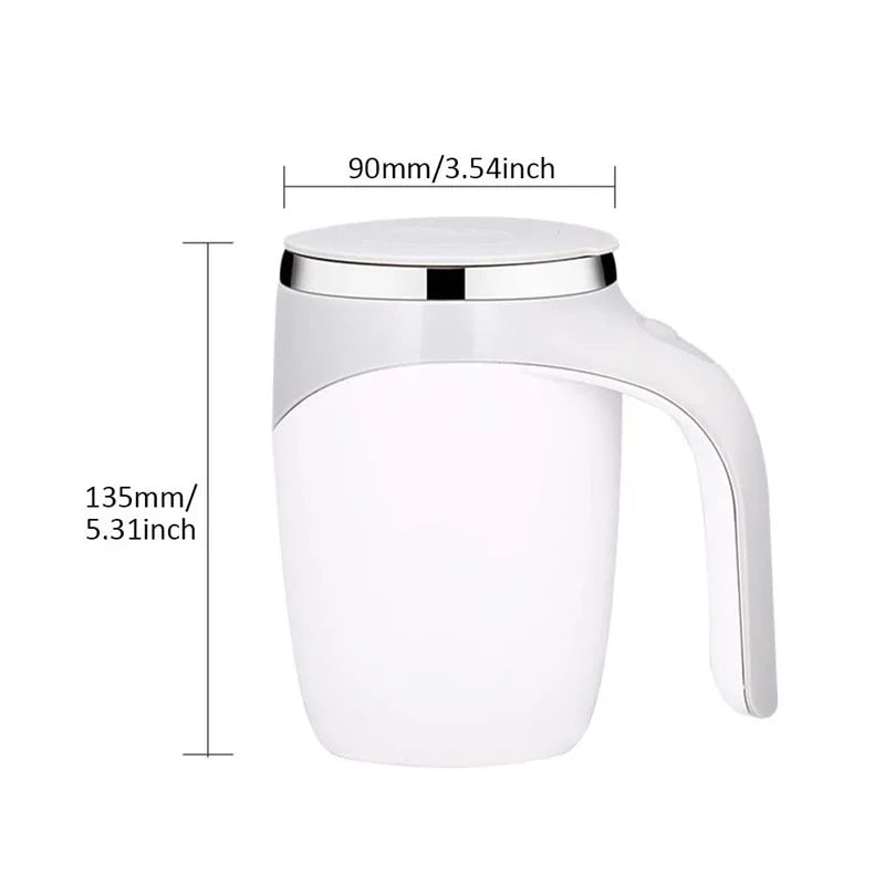 Rechargeable Self-Stirring Coffee Mug with Stainless Steel Mixer