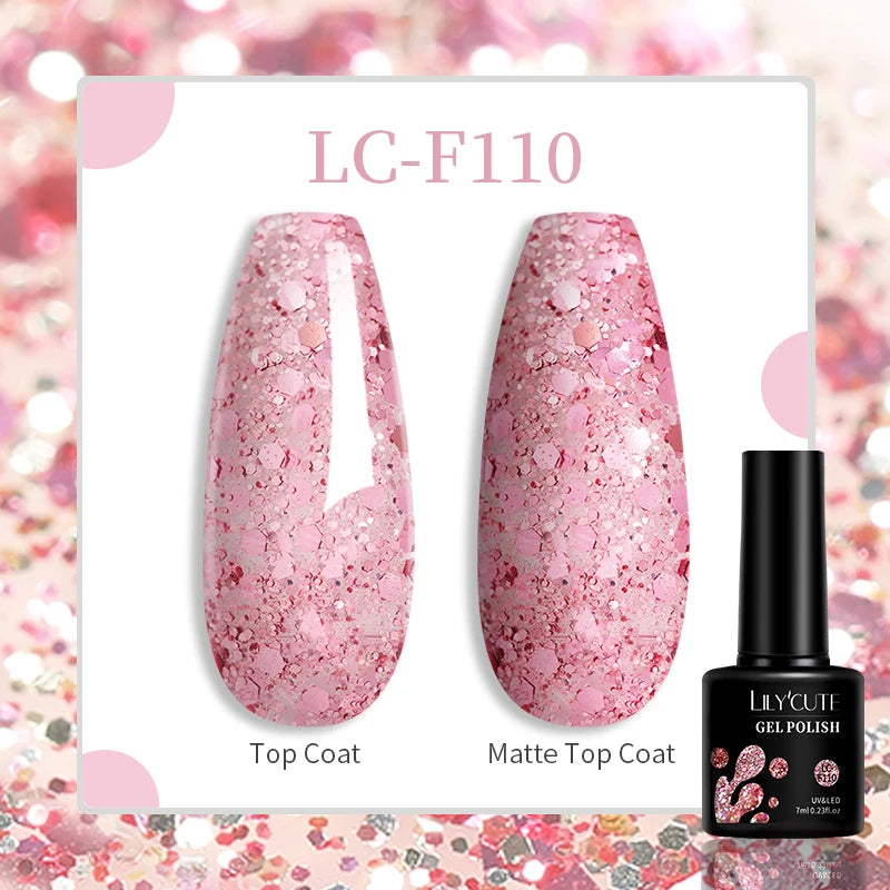 LILYCUTE 7ml UV LED Gel Nail Polish with 129 Color Options