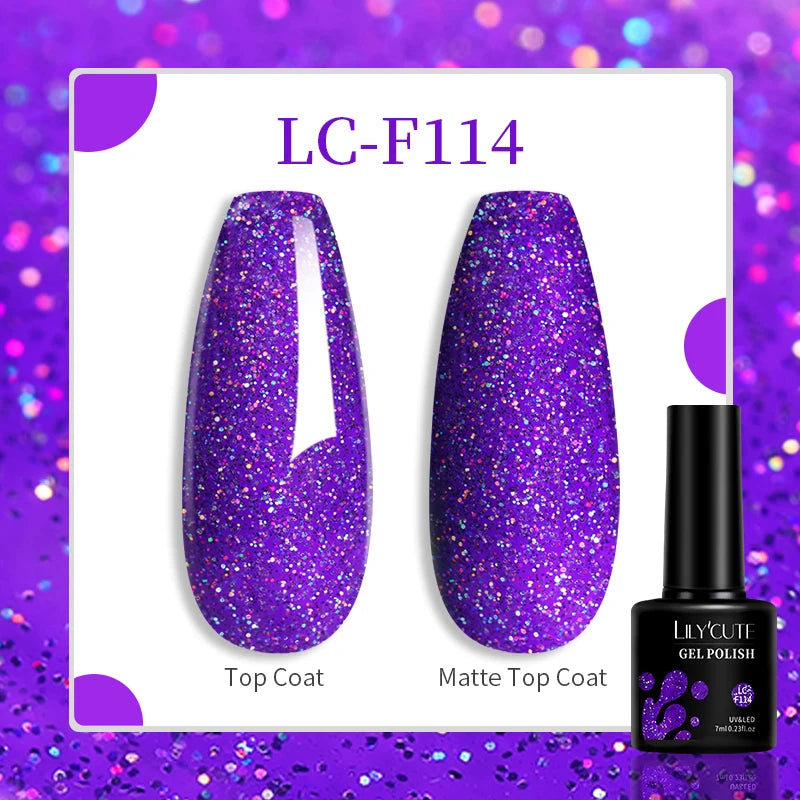 LILYCUTE 7ml UV LED Gel Nail Polish with 129 Color Options