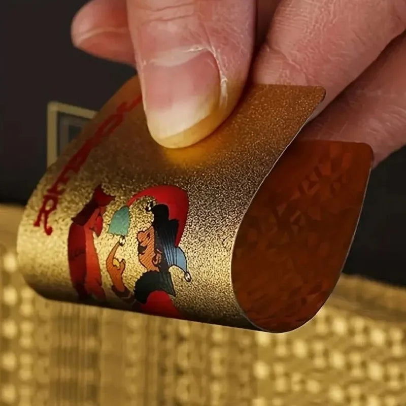 24K Gold Foil Waterproof Plastic Playing Cards Gift Deck