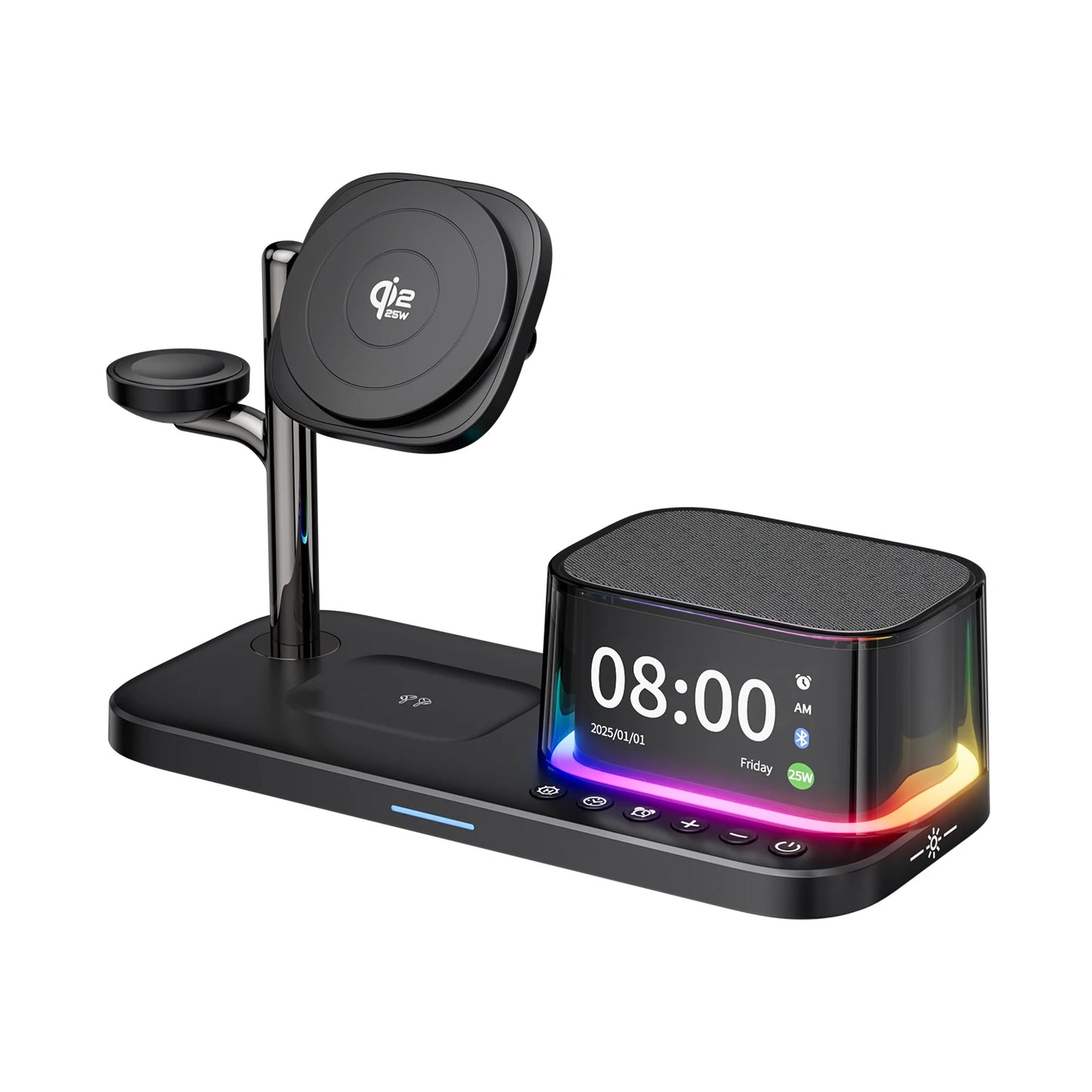 Magnetic Wireless Charger with Bluetooth Speaker Stand