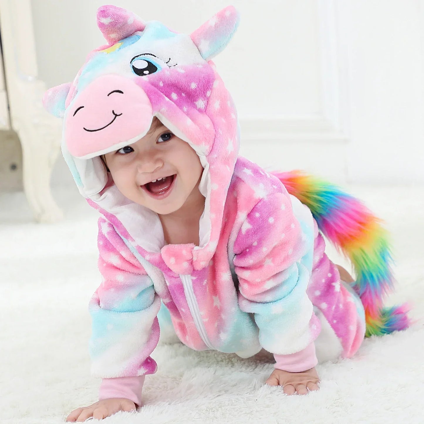 Baby Winter Lion Animal Hooded Romper