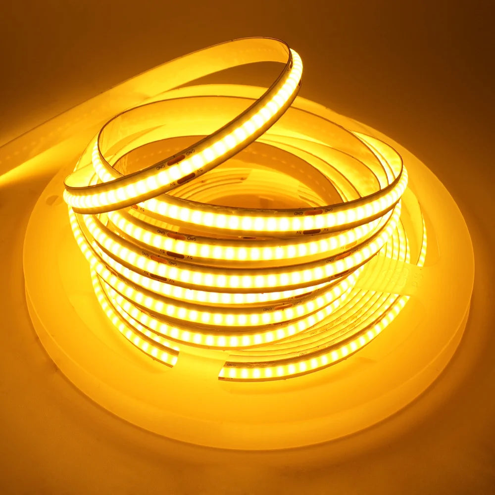 USB COB Cabinet Strip Light 320 LEDs/m 5V Flexible Ribbon
