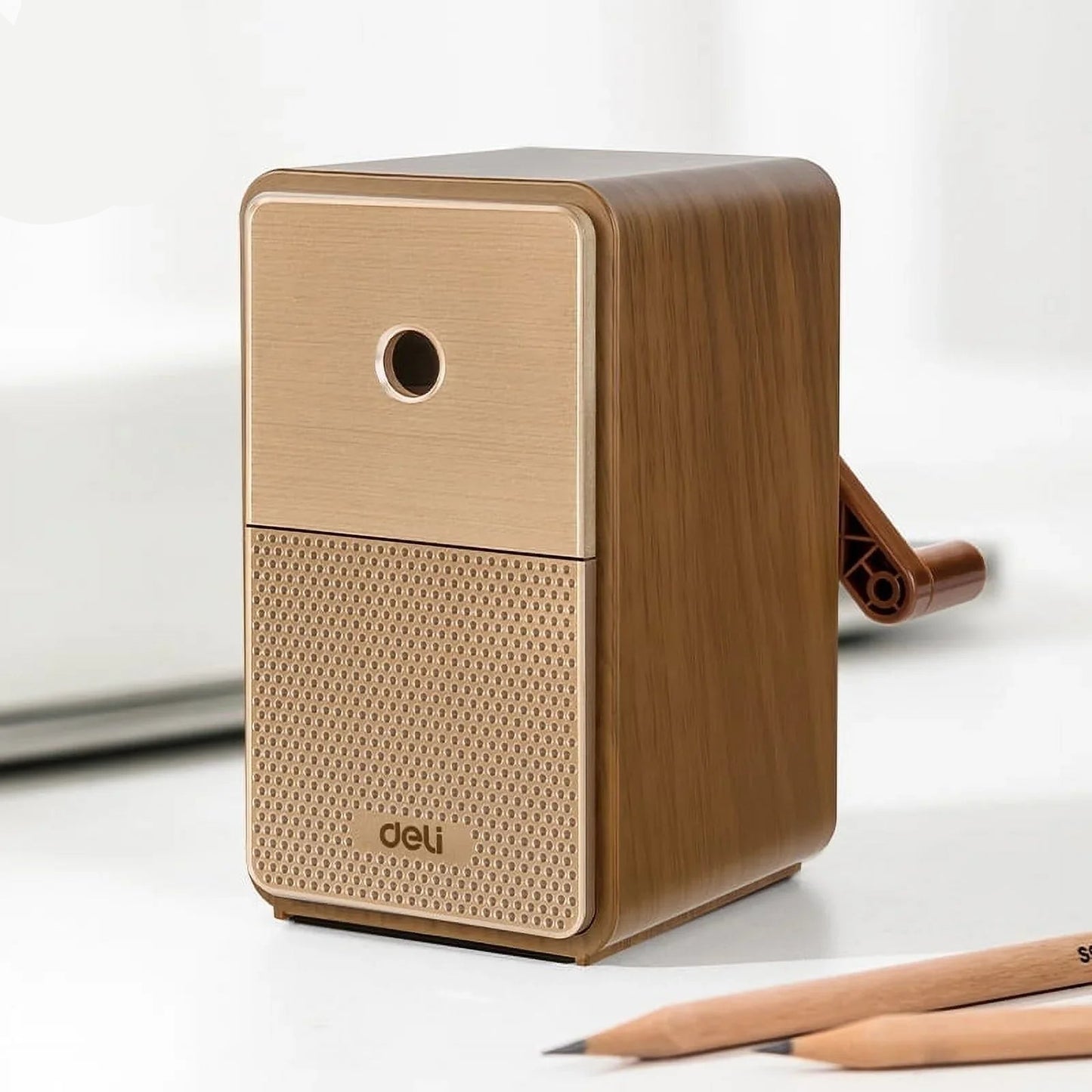 Deli Adjustable Hand-Crank Pencil Sharpener - Long-Lasting Blade
