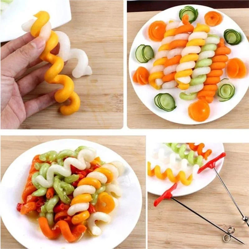 Manual Spiral Vegetable Cutter for Potatoes, Carrots and Cucumbers