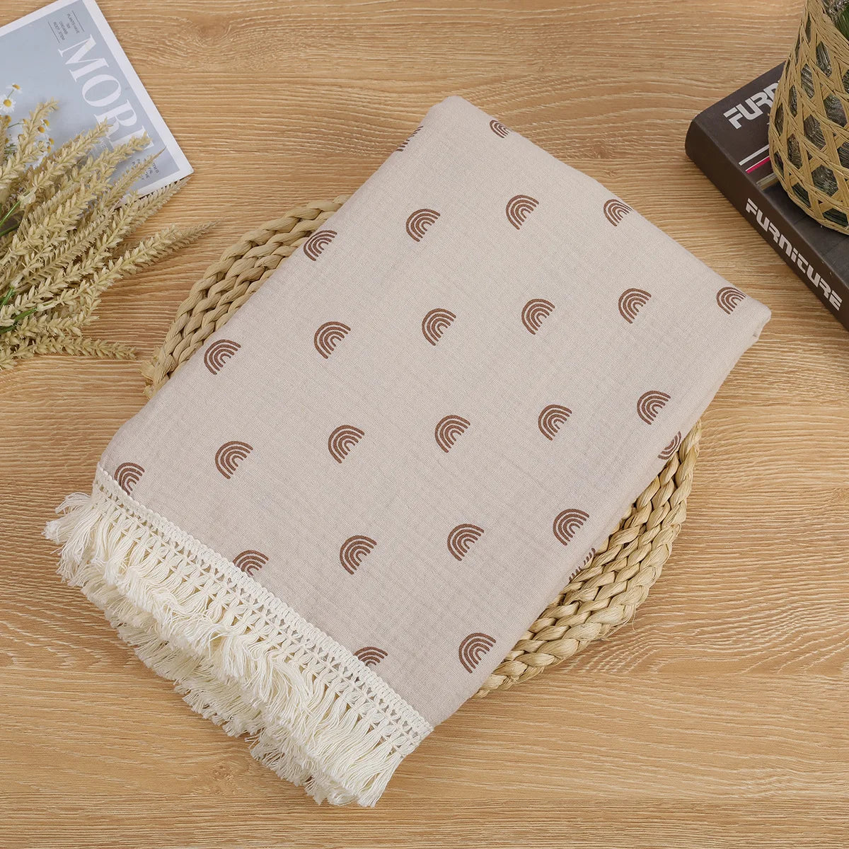 Cute Bear Cotton Muslin Baby Swaddle Blanket