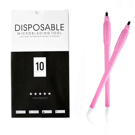 10-Piece Disposable Microblading Eyebrow Pen Set with 18U Blade