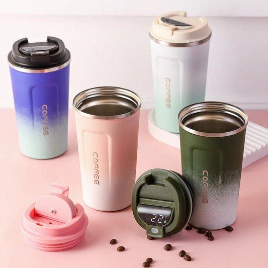 Smart Stainless Steel Travel Tumbler with Temperature Display and Vacuum Insulation