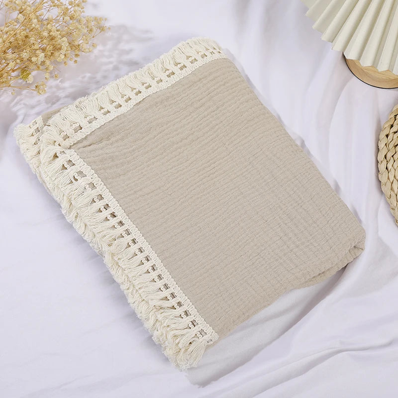 Cute Bear Cotton Muslin Baby Swaddle Blanket