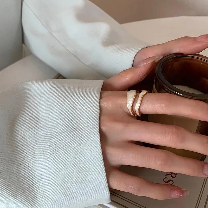 Retro Gold Adjustable Irregular Open Ring