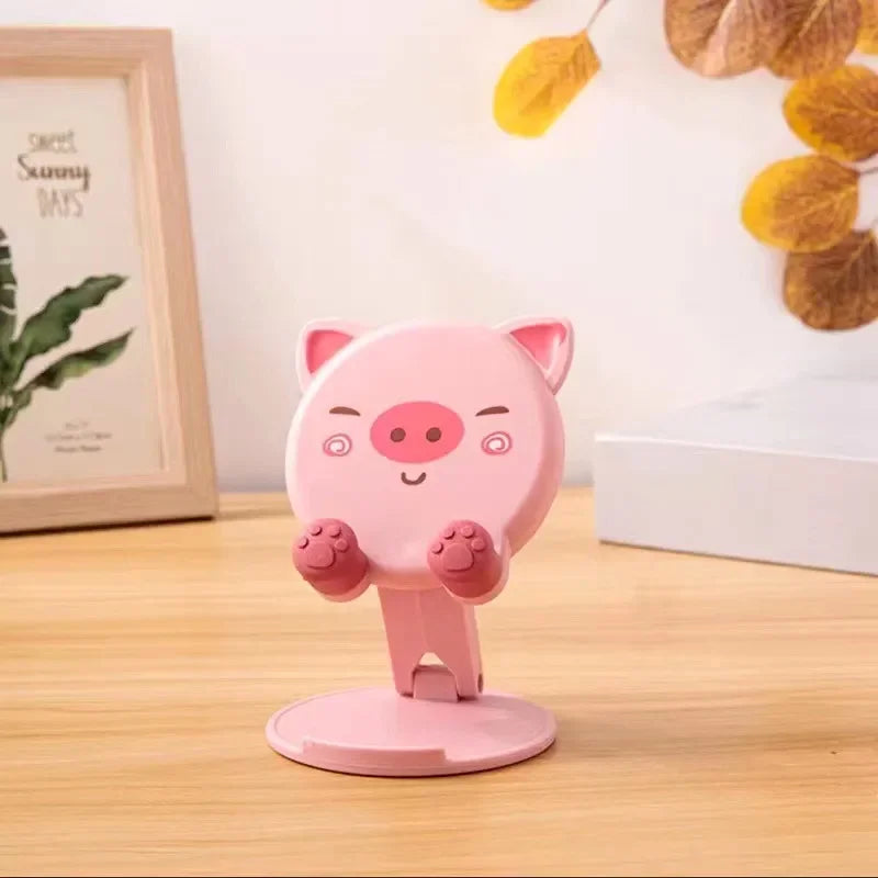 Cute Foldable Phone and Tablet Desktop Holder with Adjustable Lift Bracket