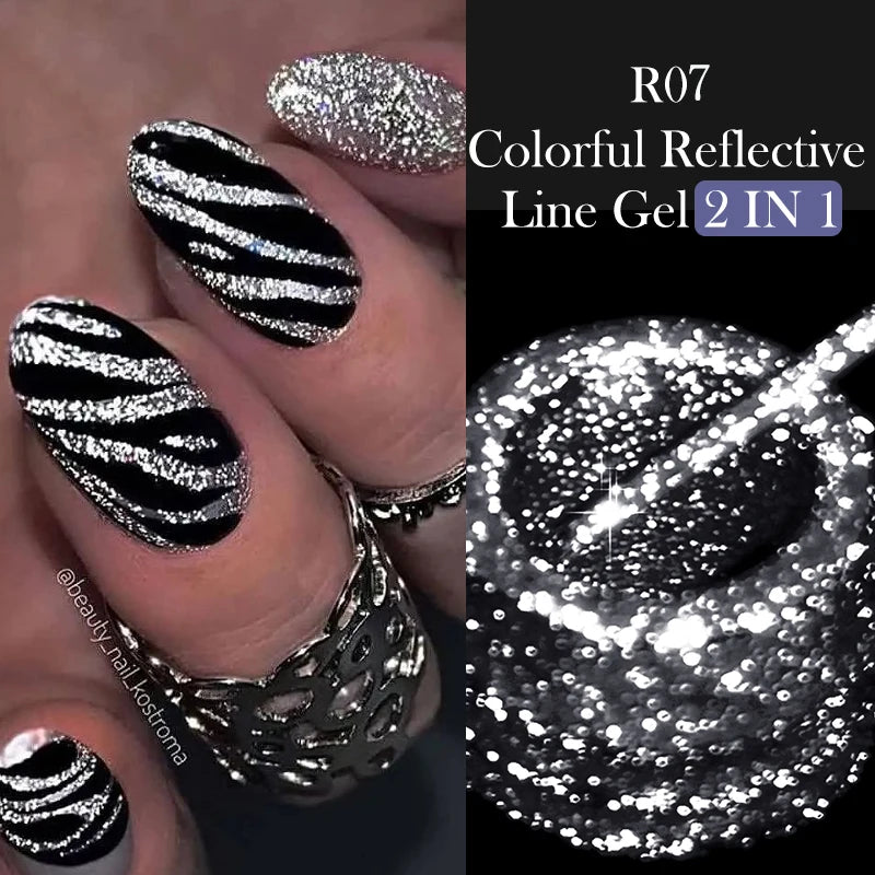 LILYCUTE 5ml Reflective Glitter Nail Liner Gel - Sparkle Art Polish