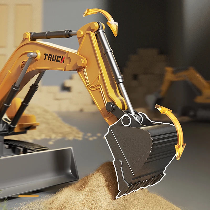 Alloy Remote Control Excavator Toy - Lights & Sound Vehicle