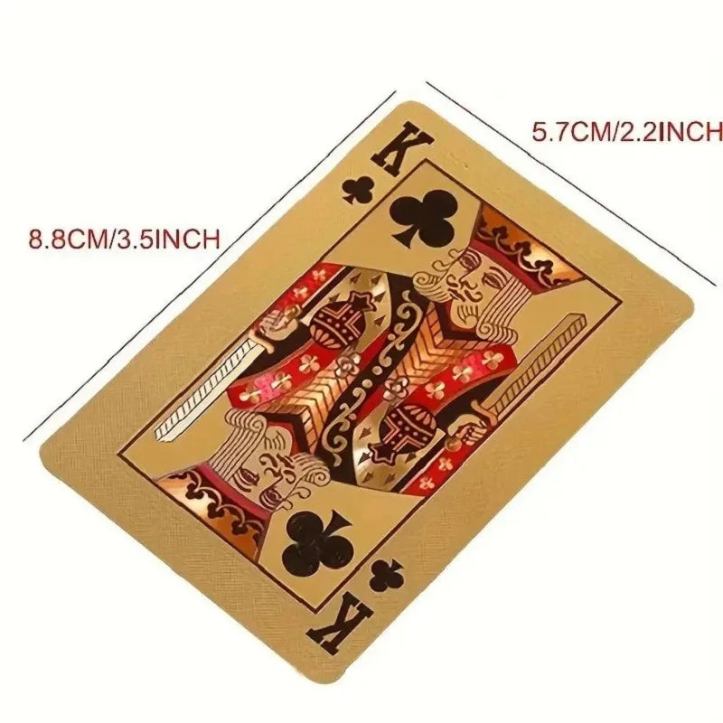24K Gold Foil Waterproof Plastic Playing Cards Gift Deck
