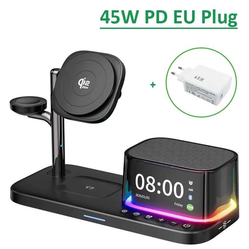 Magnetic Wireless Charger with Bluetooth Speaker Stand