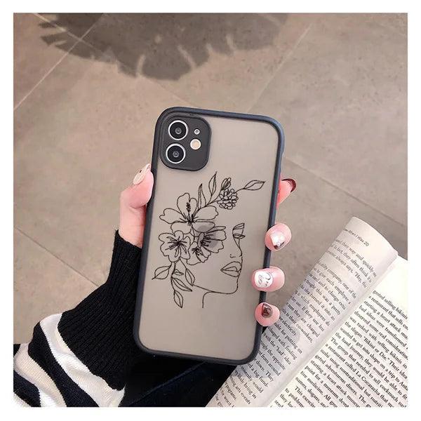 Retro Abstract Geometry Shockproof Phone Case for iPhone Models