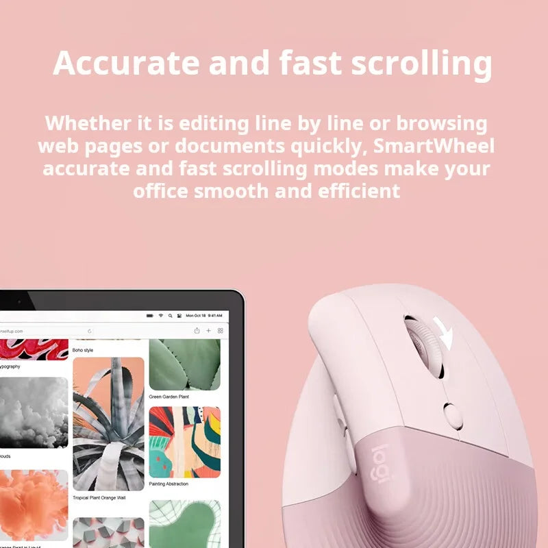 Logitech Lift Vertical Bluetooth Mouse with 4000 DPI and 3-Device Switching