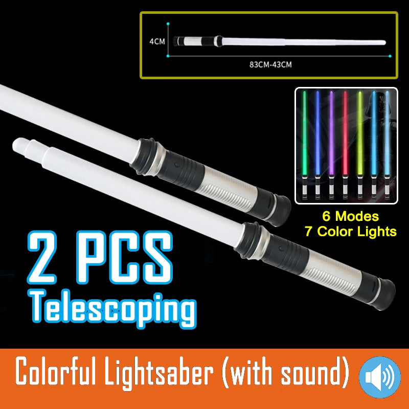 RGB Lightsaber Laser Sword Toy - 7 Color Flashing Saber Gift