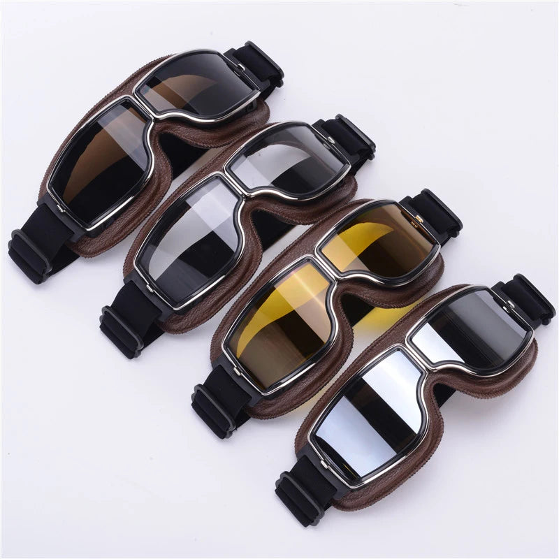 Retro Windproof Motorcycle Glasses - Folding Helmet Sunglasses