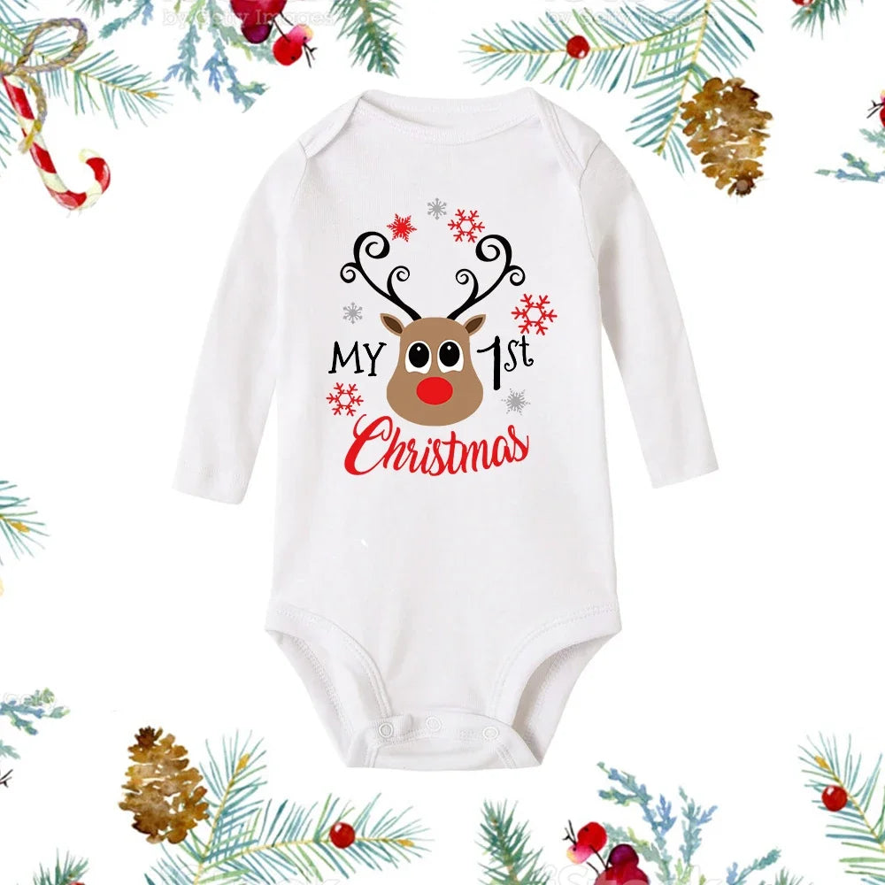 My First Christmas Long Sleeve Baby Romper