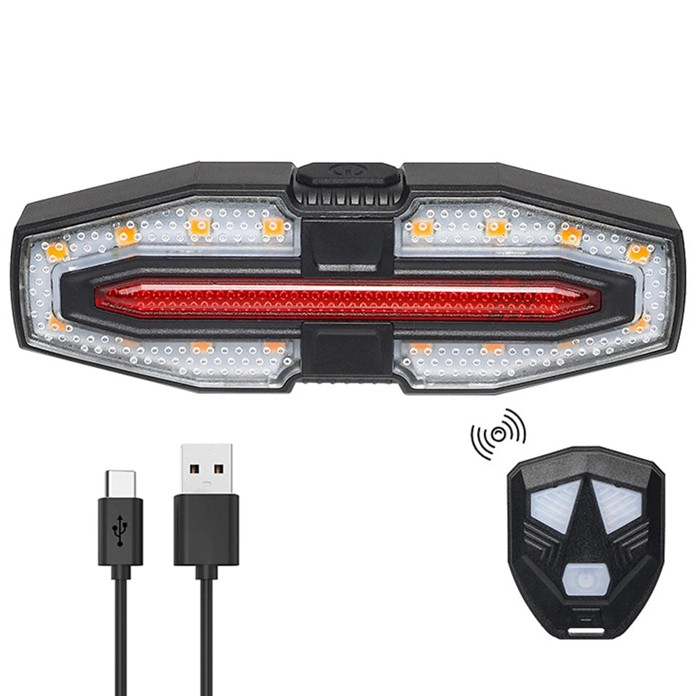 Rechargeable Bike Tail Light with Turn Signals & Wireless Remote