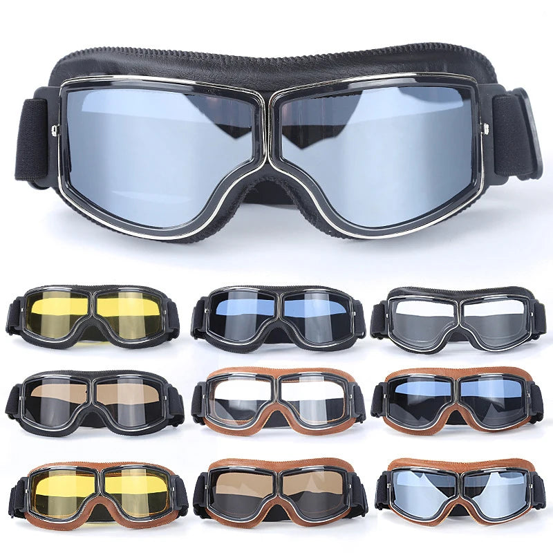 Retro Windproof Motorcycle Glasses - Folding Helmet Sunglasses