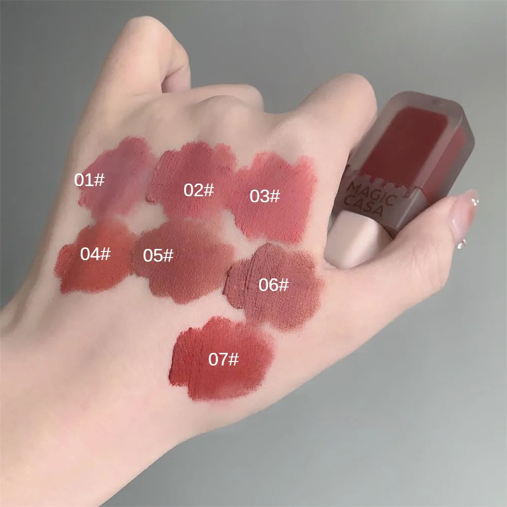 Chocolate Ice Cream Velvet Matte Lip Glaze with Waterproof Long-Wear Finish
