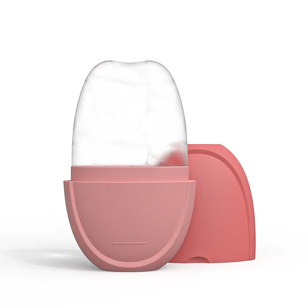 Facial Ice Roller and Gua Sha Cube - Cooling Skin Care Tool