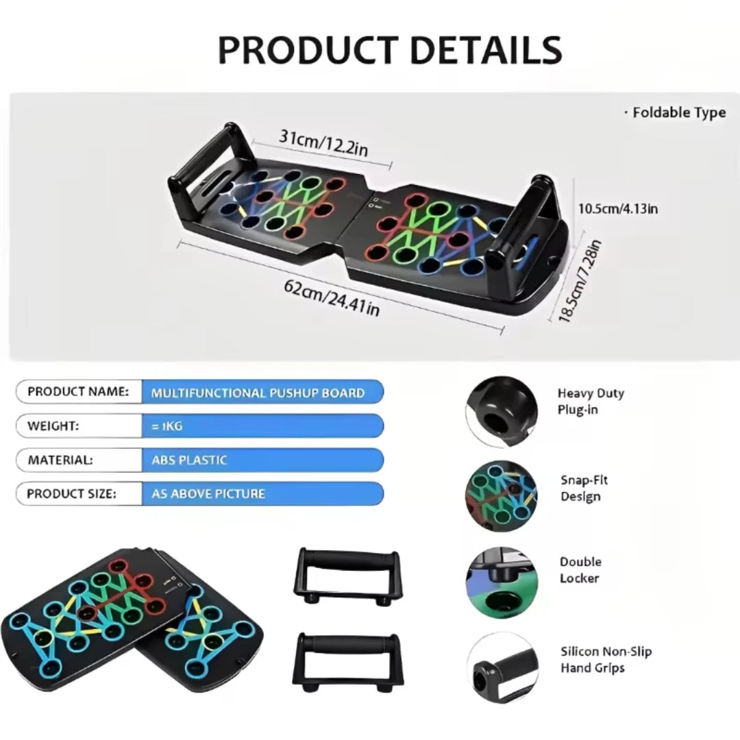 Foldable Push-Up Board Set - Full Body Strength Trainer