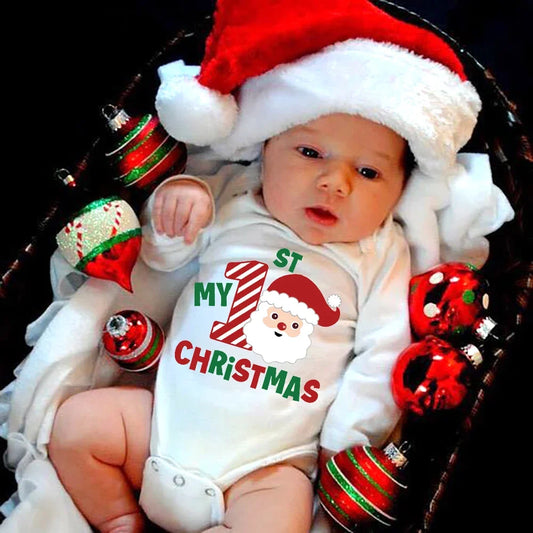 My First Christmas Long Sleeve Baby Romper