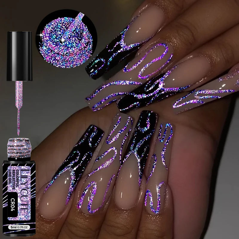 LILYCUTE 5ml Reflective Glitter Nail Liner Gel - Sparkle Art Polish