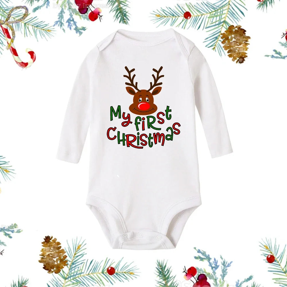 My First Christmas Long Sleeve Baby Romper