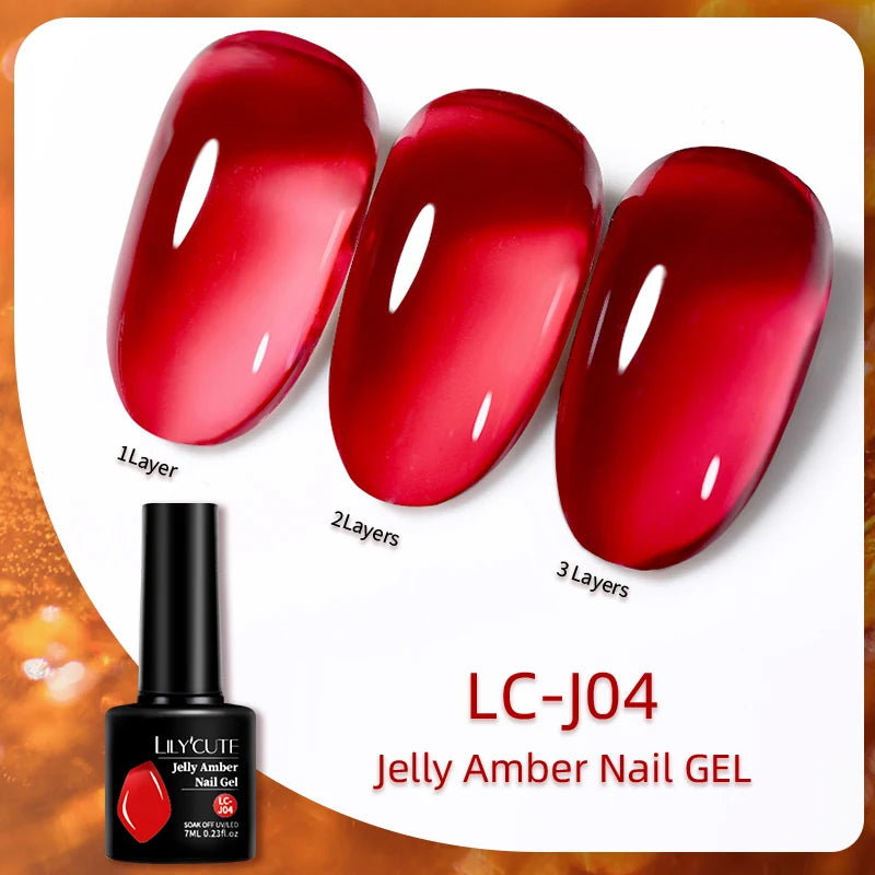 LILYCUTE 7ml UV LED Gel Nail Polish with 129 Color Options