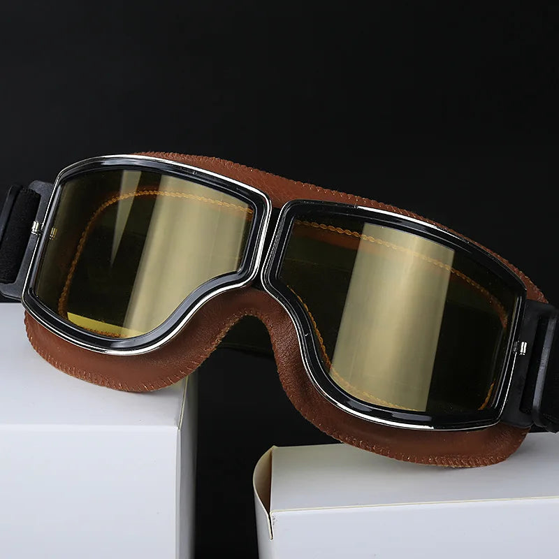 Retro Windproof Motorcycle Glasses - Folding Helmet Sunglasses