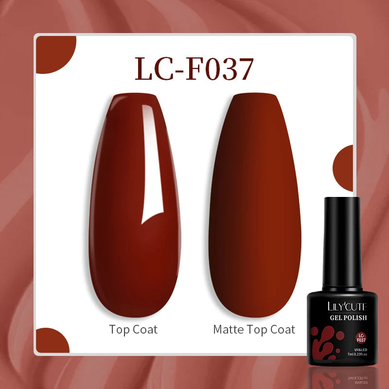 LILYCUTE 7ml UV LED Gel Nail Polish with 129 Color Options