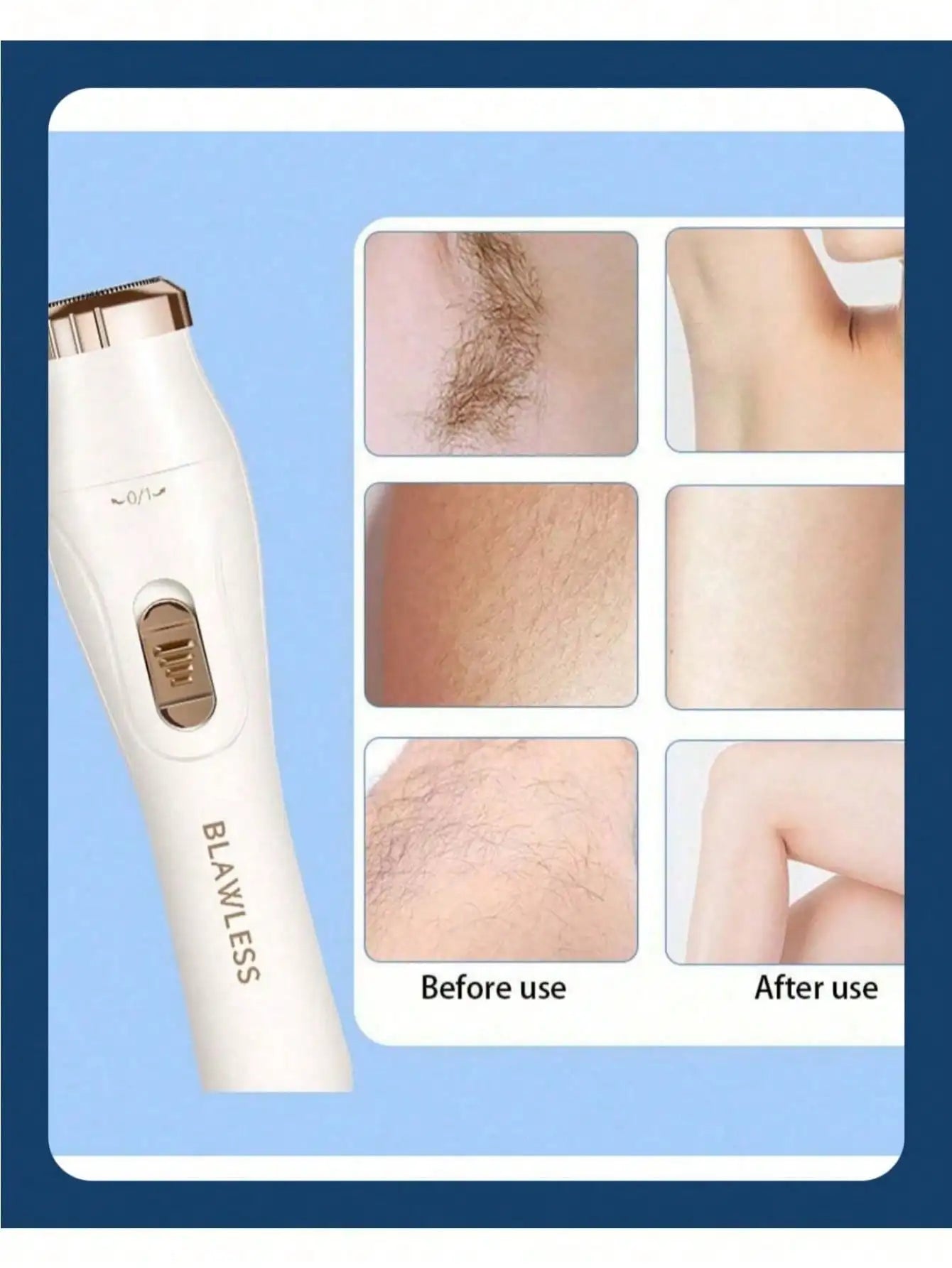 Rechargeable Cordless Lady Shaver for Face, Bikini, and Leg Hair Removal
