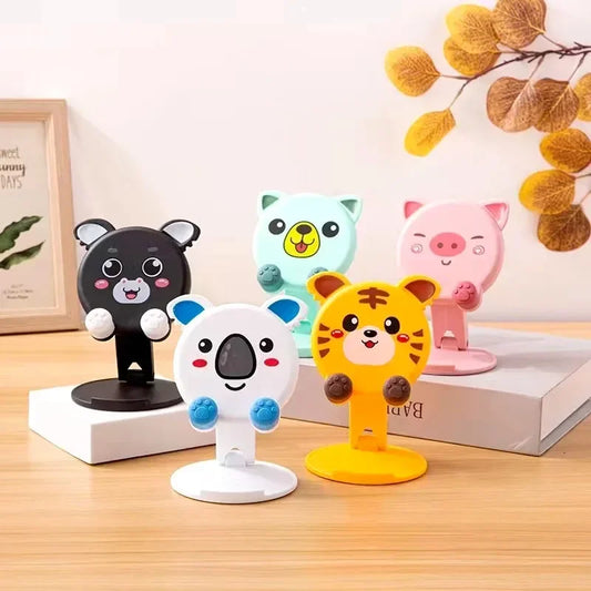Cute Foldable Phone and Tablet Desktop Holder with Adjustable Lift Bracket