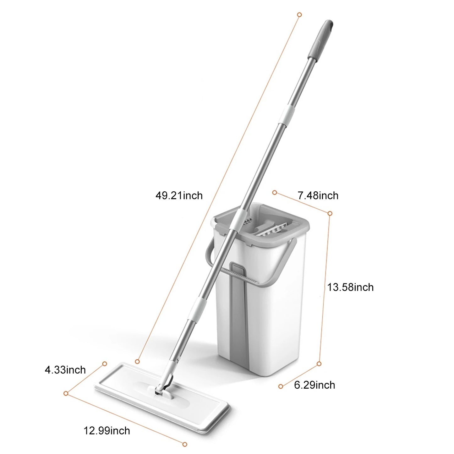 Microfiber Mop with Bucket and Reusable Washable Pads