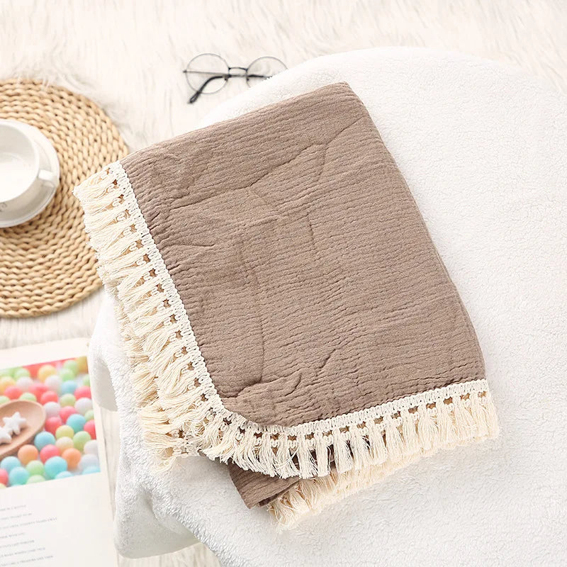 Cute Bear Cotton Muslin Baby Swaddle Blanket