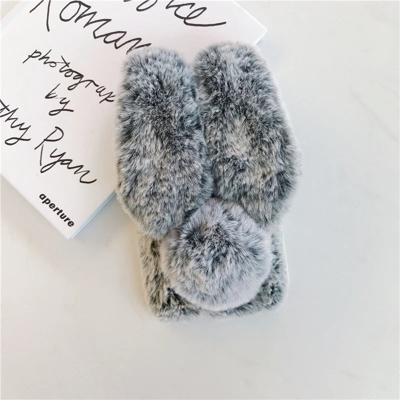 Furry Rabbit Plush iPhone Case