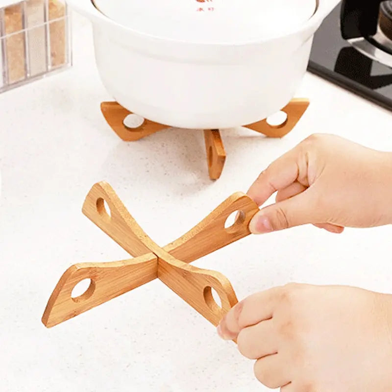 Removable Wooden Cross Trivet and Anti-Heat Table Mat