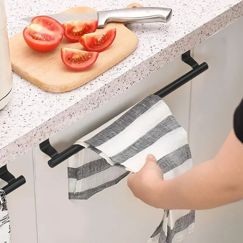 Over-Cabinet Metal Towel Rack and Rag Hanger