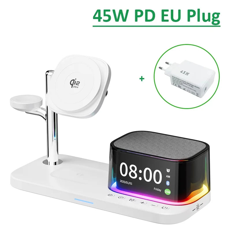 Magnetic Wireless Charger with Bluetooth Speaker Stand