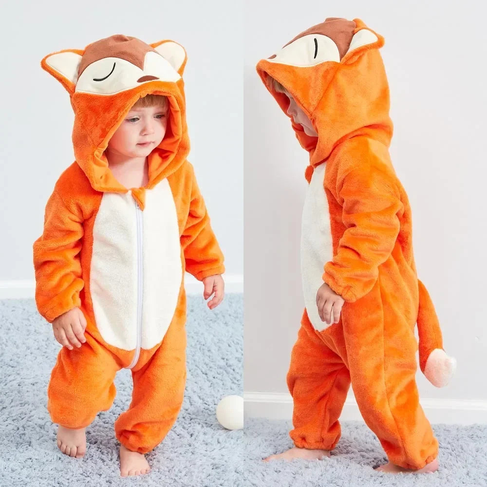 Baby Winter Lion Animal Hooded Romper