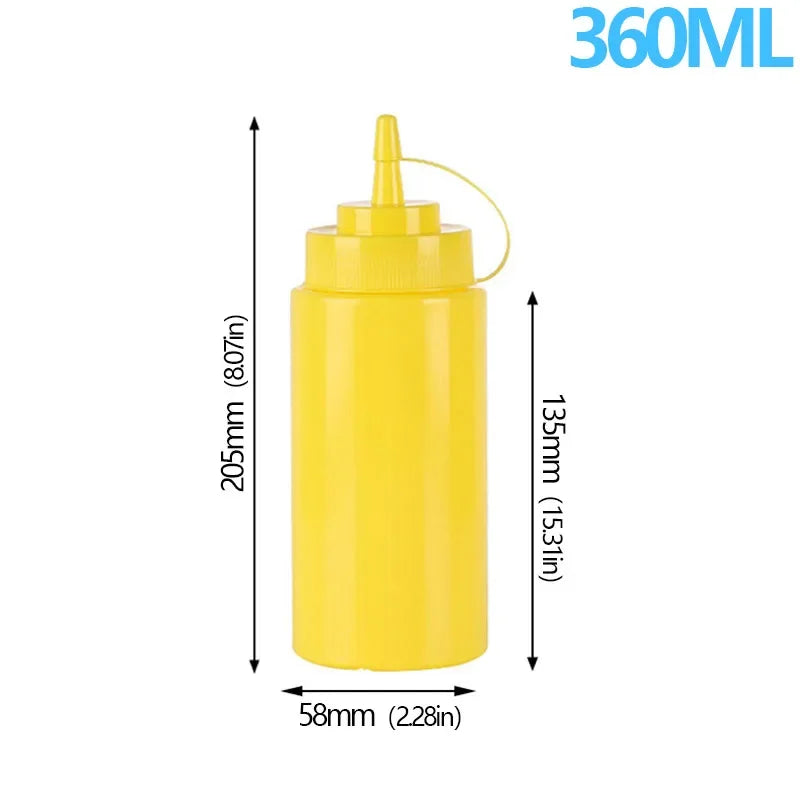 Large Squeeze Condiment Bottle with Nozzle for Sauces and Oils