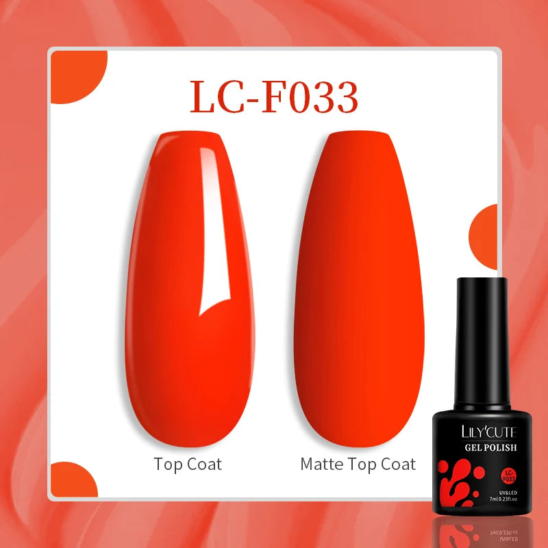 LILYCUTE 7ml UV LED Gel Nail Polish with 129 Color Options