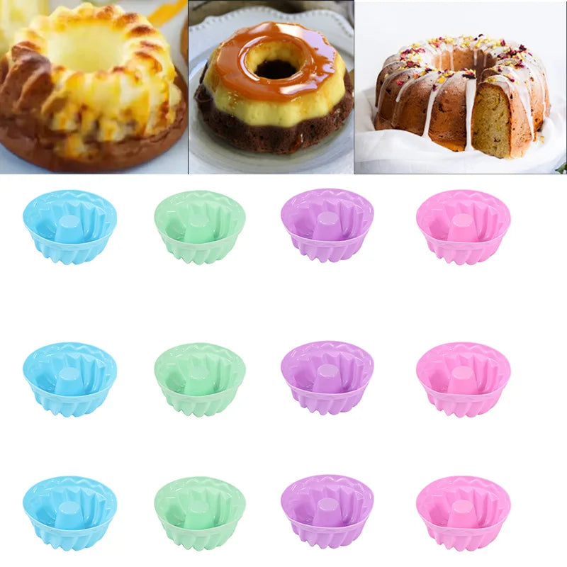 12-Piece Reusable Silicone Cupcake Mold Set for Muffins and Desserts