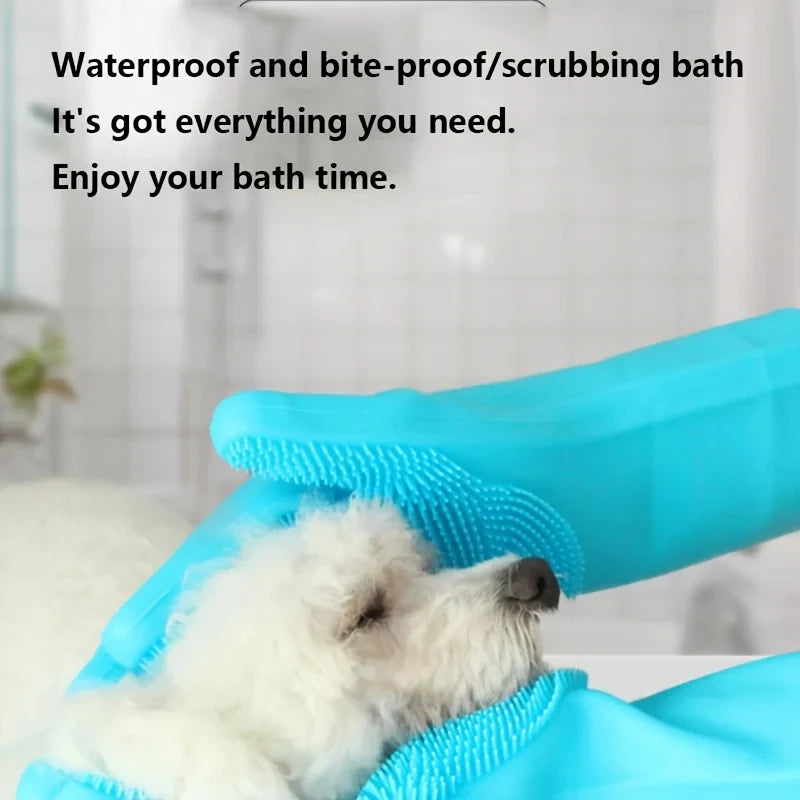 Rubber Pet Grooming Cleaning Glove for Dog & Cat Bathing
